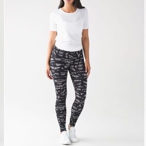 LULULEMON Wunder Under Pant High Rise Graf Black White Size‎ 4